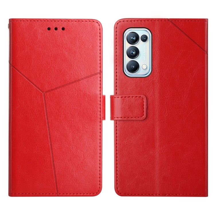 For OPPO Reno5 Pro 5G Y Stitching Horizontal Flip Leather Phone Case