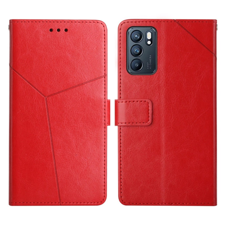 For OPPO Reno6 5G Y Stitching Horizontal Flip Leather Phone Case