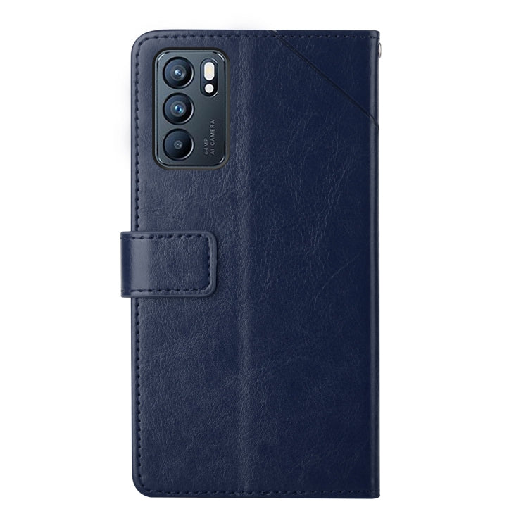 For OPPO Reno6 5G Y Stitching Horizontal Flip Leather Phone Case