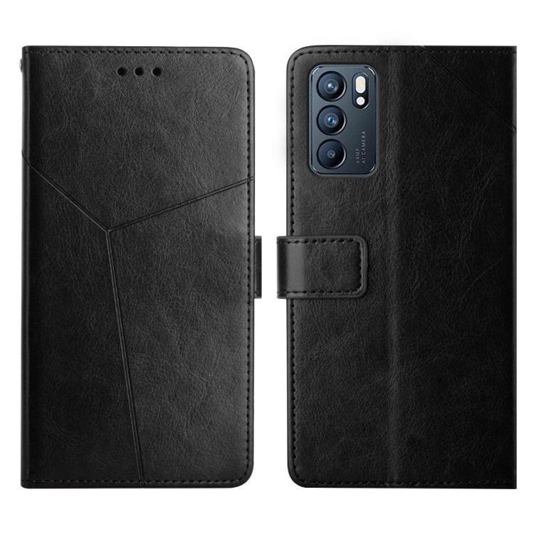 For OPPO Reno6 5G Y Stitching Horizontal Flip Leather Phone Case