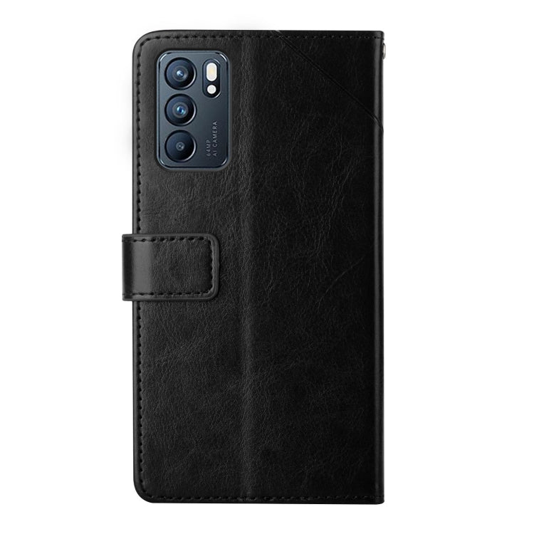 For OPPO Reno6 5G Y Stitching Horizontal Flip Leather Phone Case