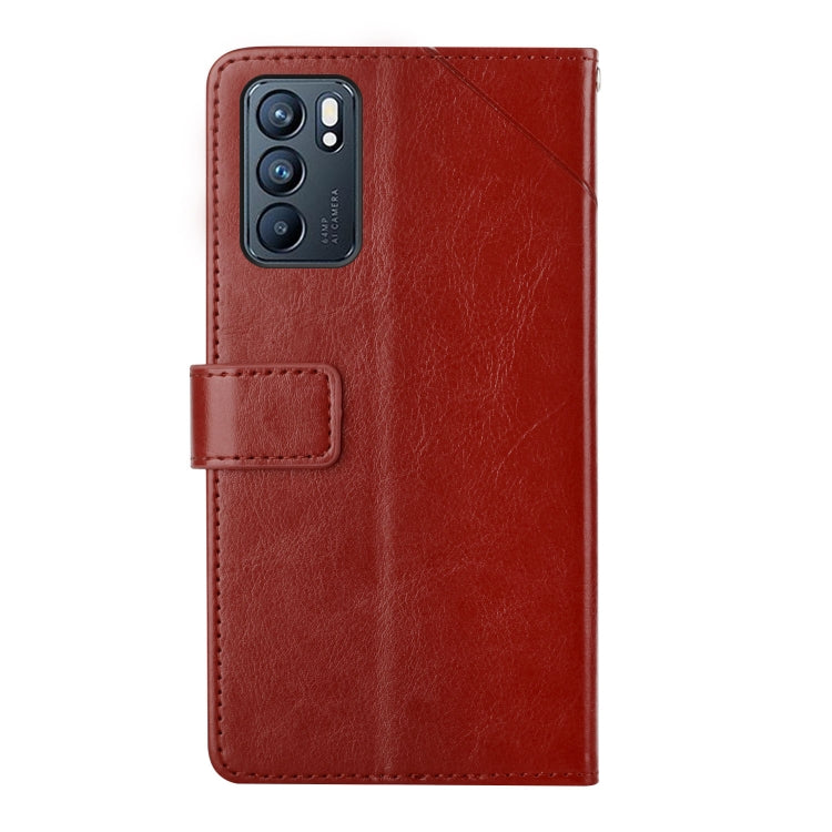 For OPPO Reno6 5G Y Stitching Horizontal Flip Leather Phone Case