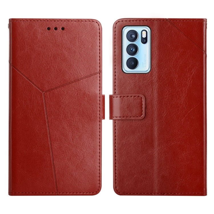 For OPPO Reno6 Pro 5G Y Stitching Horizontal Flip Leather Phone Case
