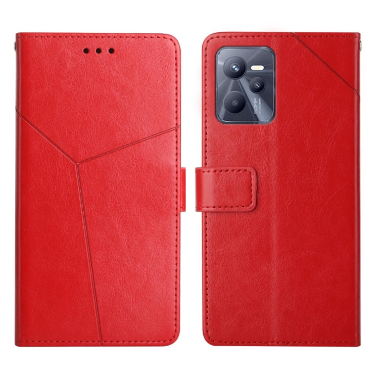 For OPPO Realme C35 Y Stitching Horizontal Flip Leather Phone Case
