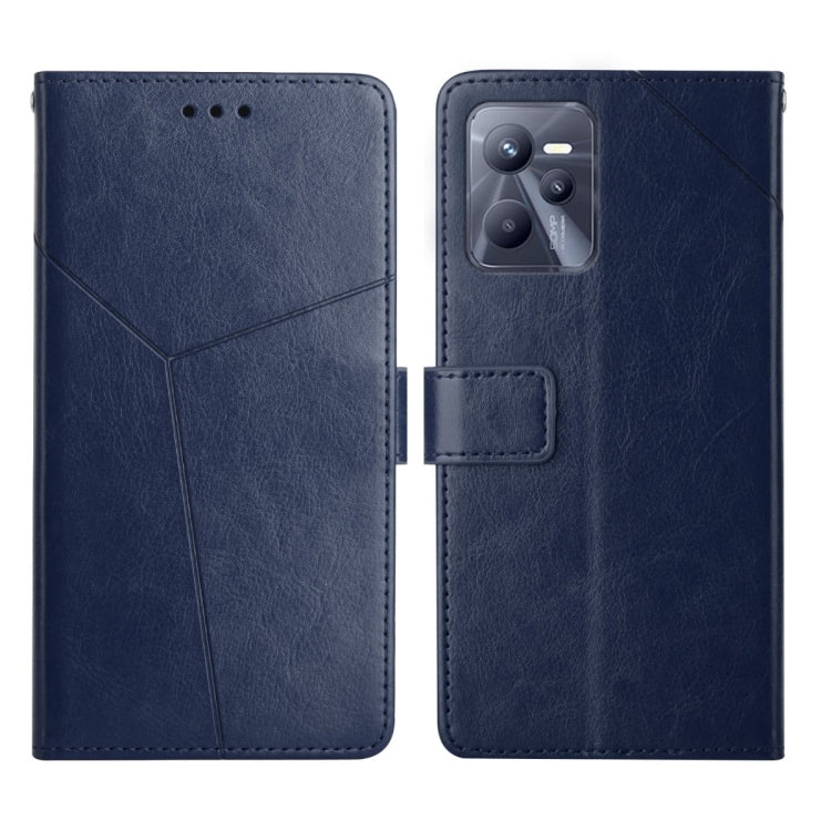 For OPPO Realme C35 Y Stitching Horizontal Flip Leather Phone Case