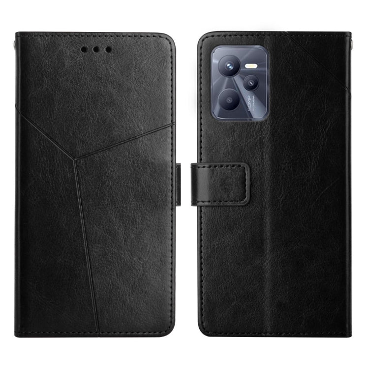 For OPPO Realme C35 Y Stitching Horizontal Flip Leather Phone Case