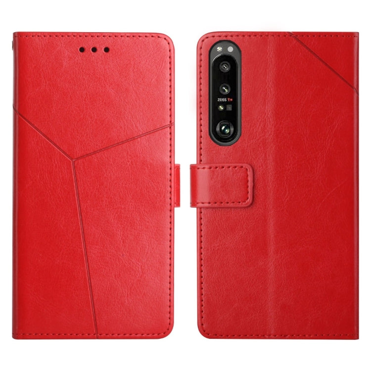 For Sony Xperia 1 Y Stitching Horizontal Flip Leather Phone Case