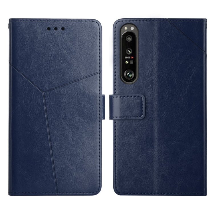 For Sony Xperia 1 Y Stitching Horizontal Flip Leather Phone Case