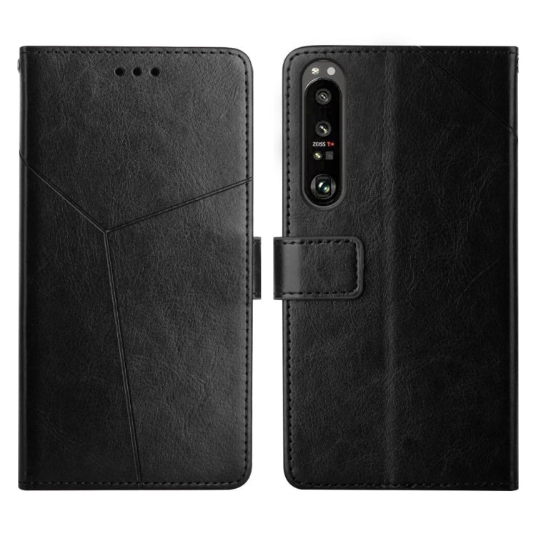 For Sony Xperia 1 Y Stitching Horizontal Flip Leather Phone Case