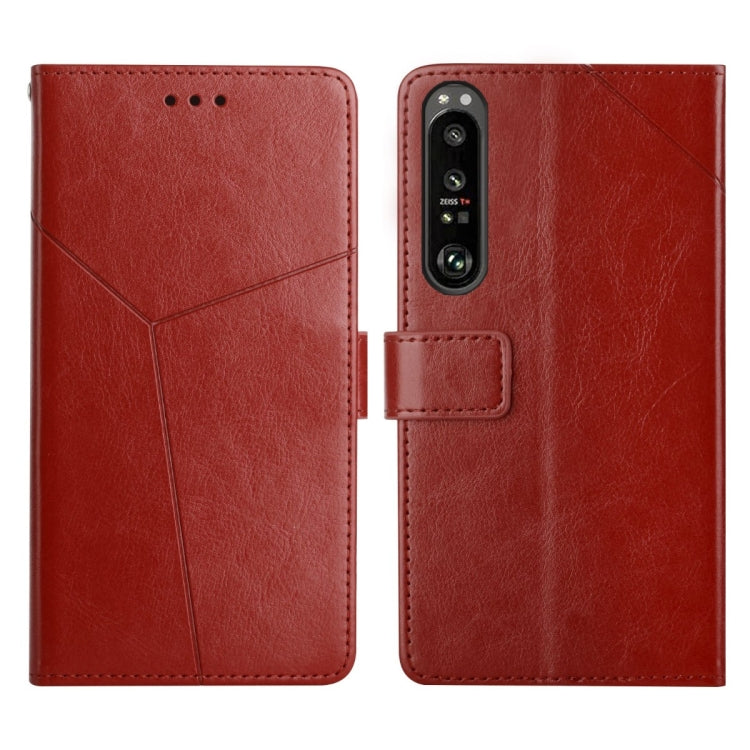 For Sony Xperia 1 Y Stitching Horizontal Flip Leather Phone Case