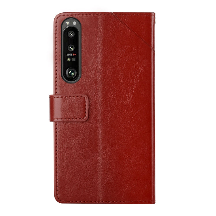 For Sony Xperia 1 Y Stitching Horizontal Flip Leather Phone Case
