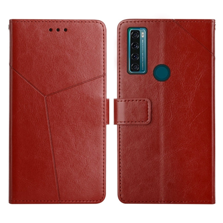 For TCL 20 SE Y Stitching Horizontal Flip Leather Phone Case