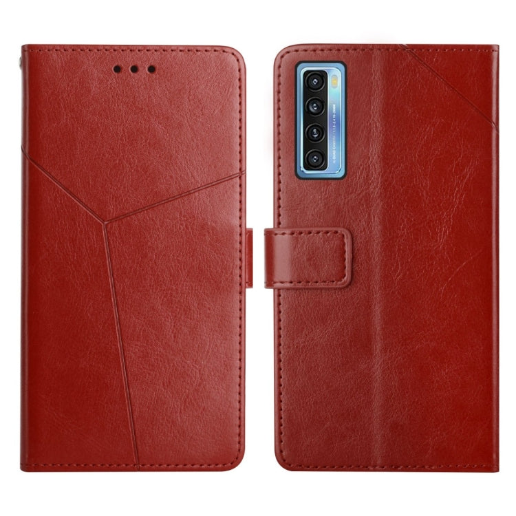For TCL 20S Y Stitching Horizontal Flip Leather Phone Case