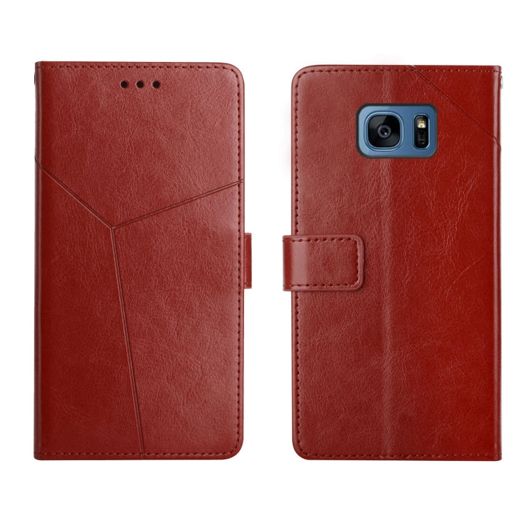 For Samsung Galaxy S7 Y Stitching Horizontal Flip Leather Phone Case