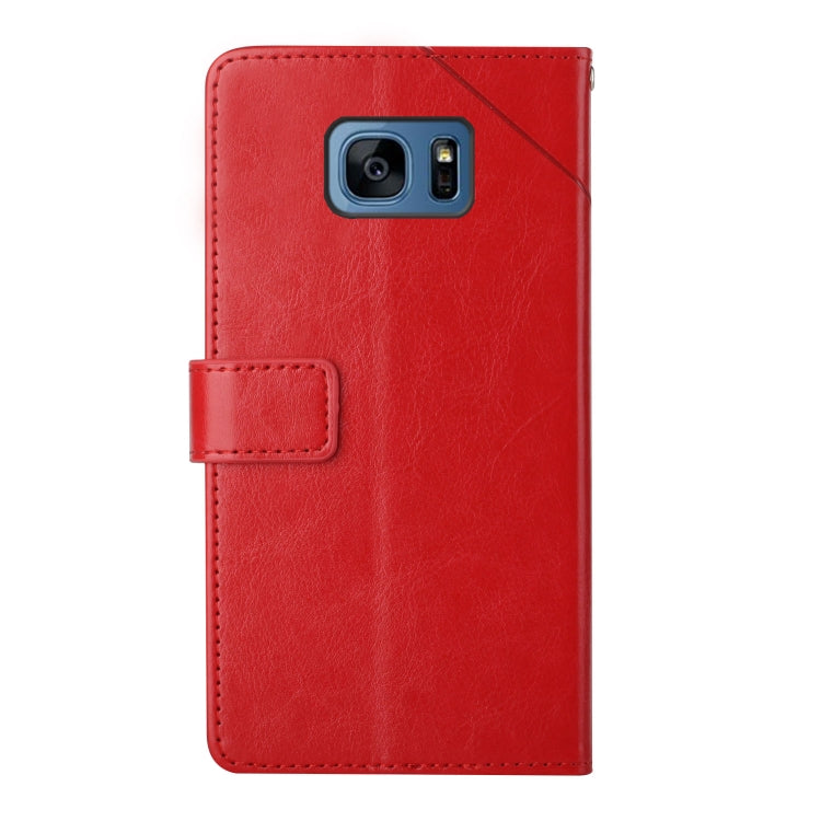 For Samsung Galaxy S7 Edge Y Stitching Horizontal Flip Leather Phone Case