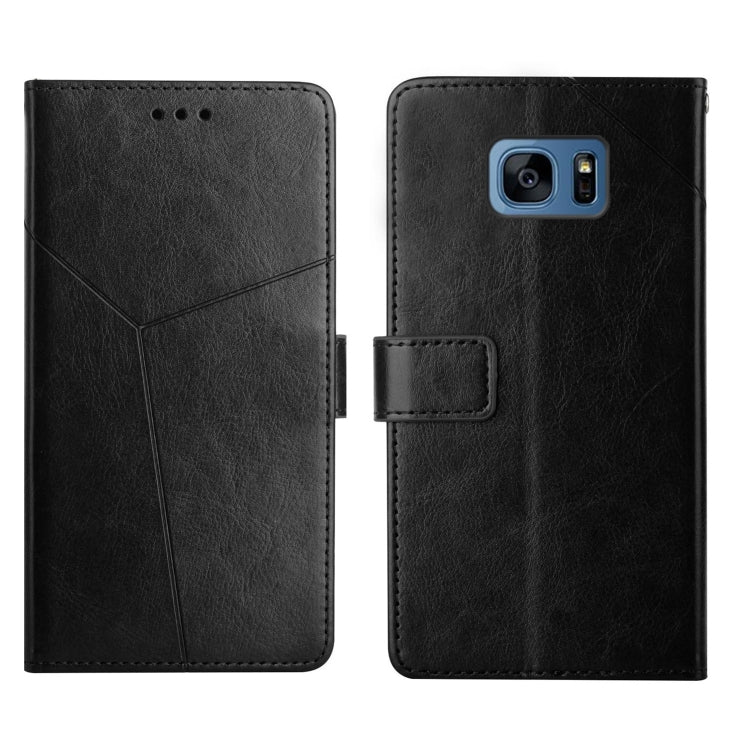 For Samsung Galaxy S7 Edge Y Stitching Horizontal Flip Leather Phone Case