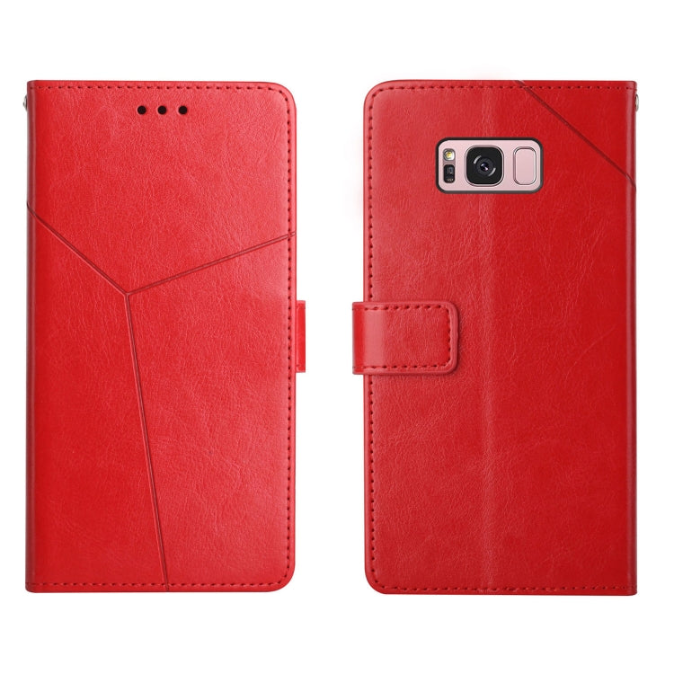 For Samsung Galaxy S8+ Y Stitching Horizontal Flip Leather Phone Case