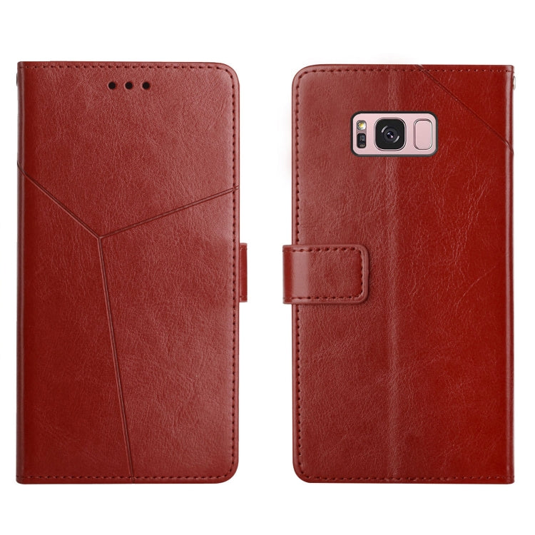 For Samsung Galaxy S8+ Y Stitching Horizontal Flip Leather Phone Case