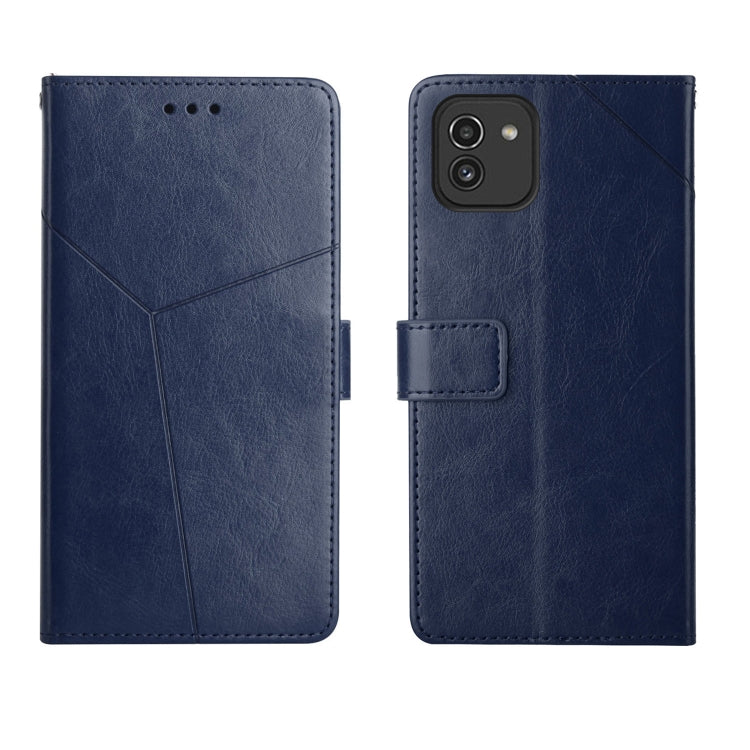 For Samsung Galaxy A03 164mm Global Y Stitching Horizontal Flip Leather Phone Case