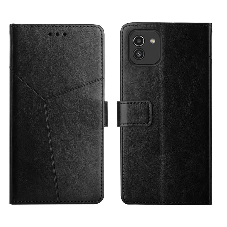 For Samsung Galaxy A03 164mm Global Y Stitching Horizontal Flip Leather Phone Case