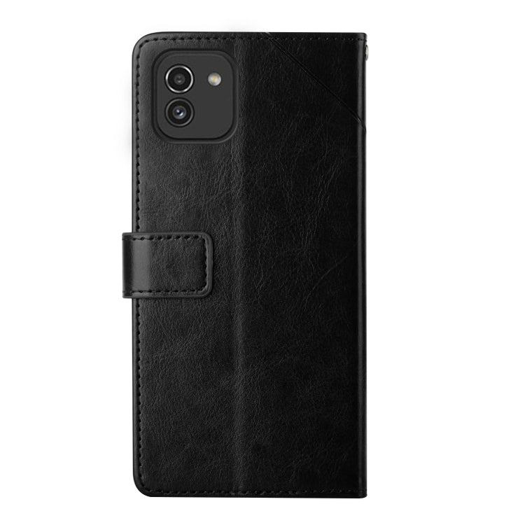 For Samsung Galaxy A03 164mm Global Y Stitching Horizontal Flip Leather Phone Case