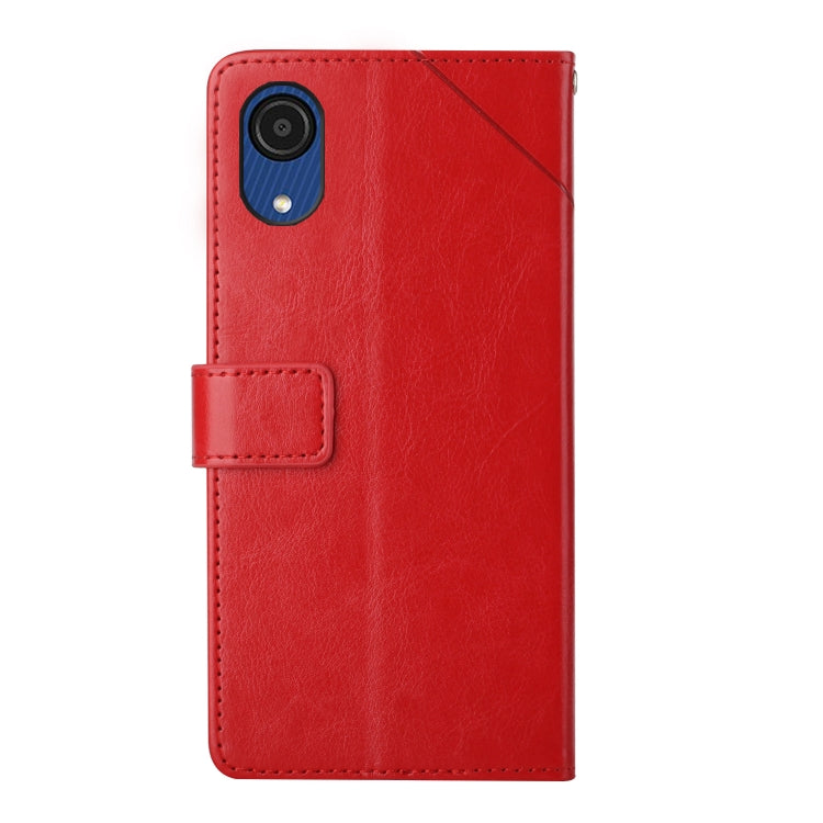 For Samsung Galaxy A03 Core Y Stitching Horizontal Flip Leather Phone Case