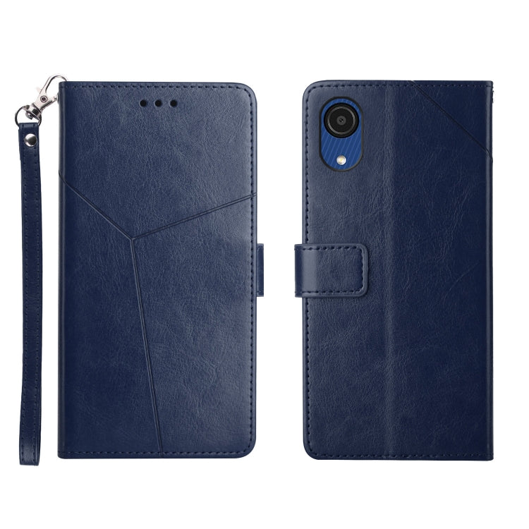 For Samsung Galaxy A03 Core Y Stitching Horizontal Flip Leather Phone Case