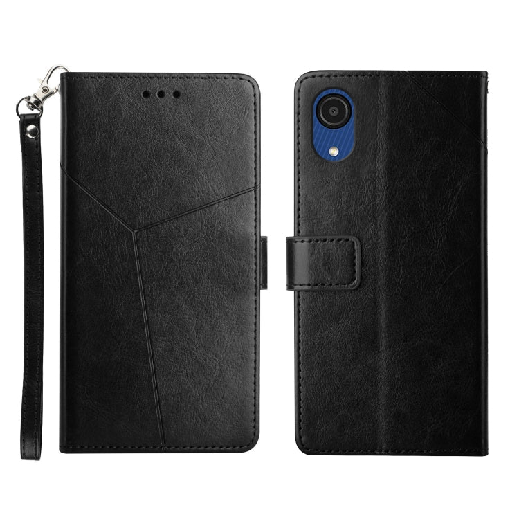 For Samsung Galaxy A03 Core Y Stitching Horizontal Flip Leather Phone Case