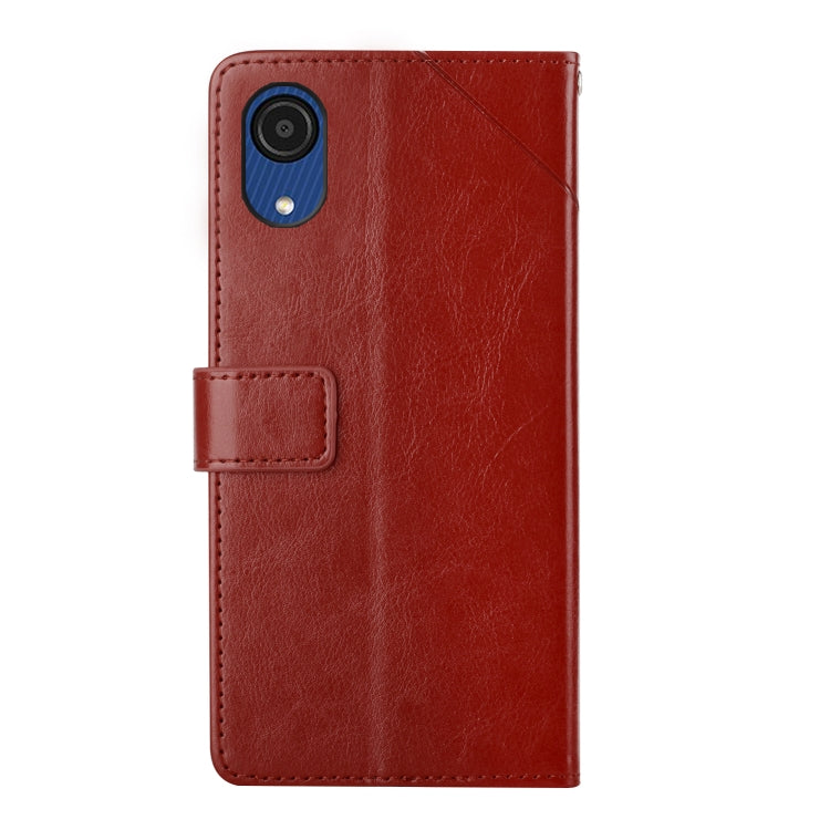 For Samsung Galaxy A03 Core Y Stitching Horizontal Flip Leather Phone Case