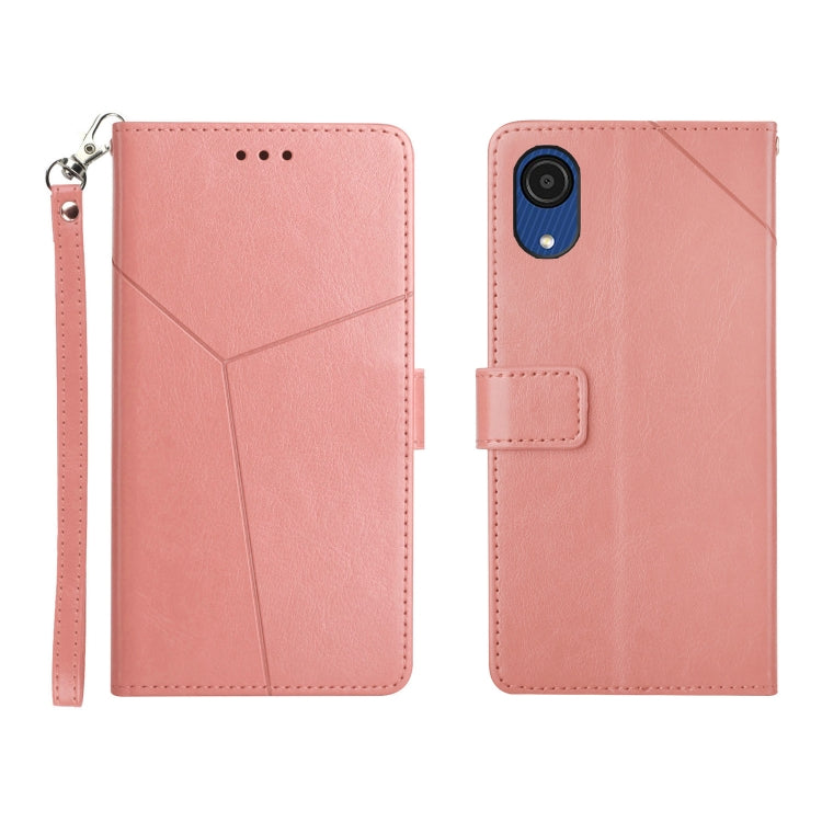 For Samsung Galaxy A03 Core Y Stitching Horizontal Flip Leather Phone Case