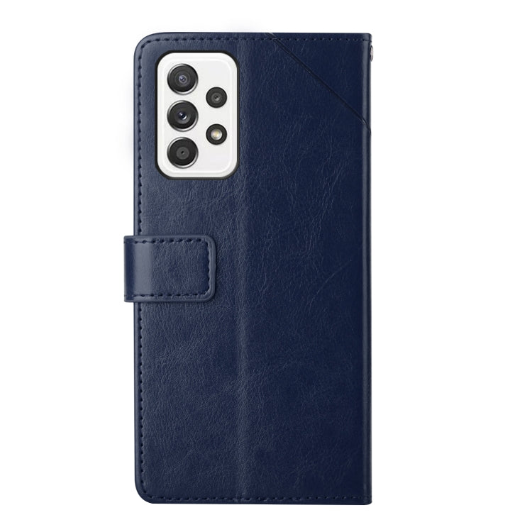 For Samsung Galaxy A73 5G Y Stitching Horizontal Flip Leather Phone Case