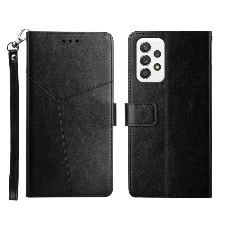For Samsung Galaxy A73 5G Y Stitching Horizontal Flip Leather Phone Case