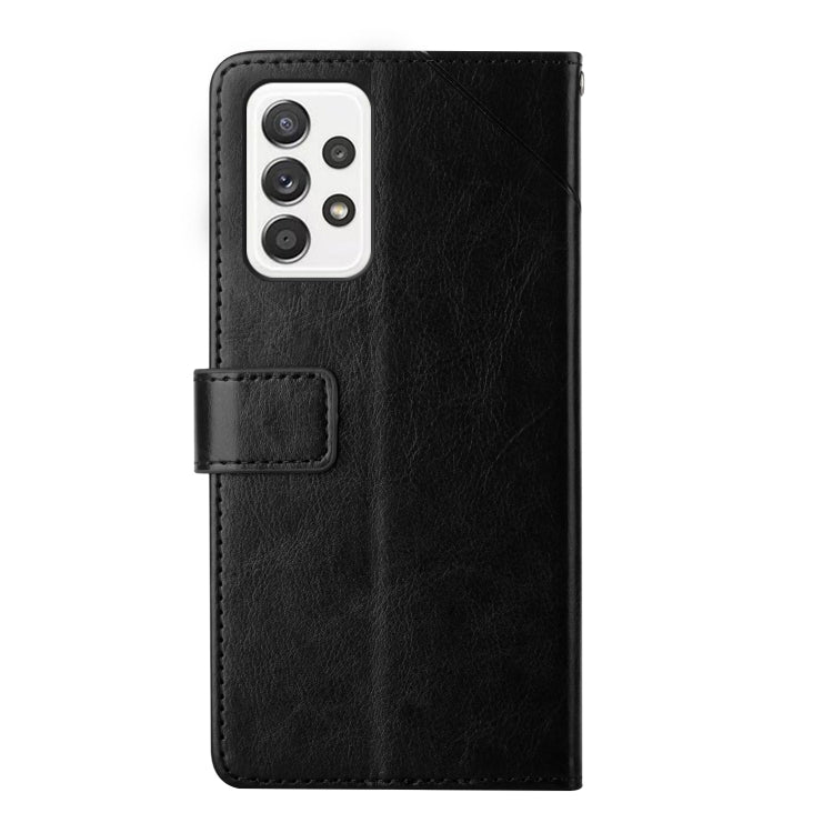 For Samsung Galaxy A73 5G Y Stitching Horizontal Flip Leather Phone Case