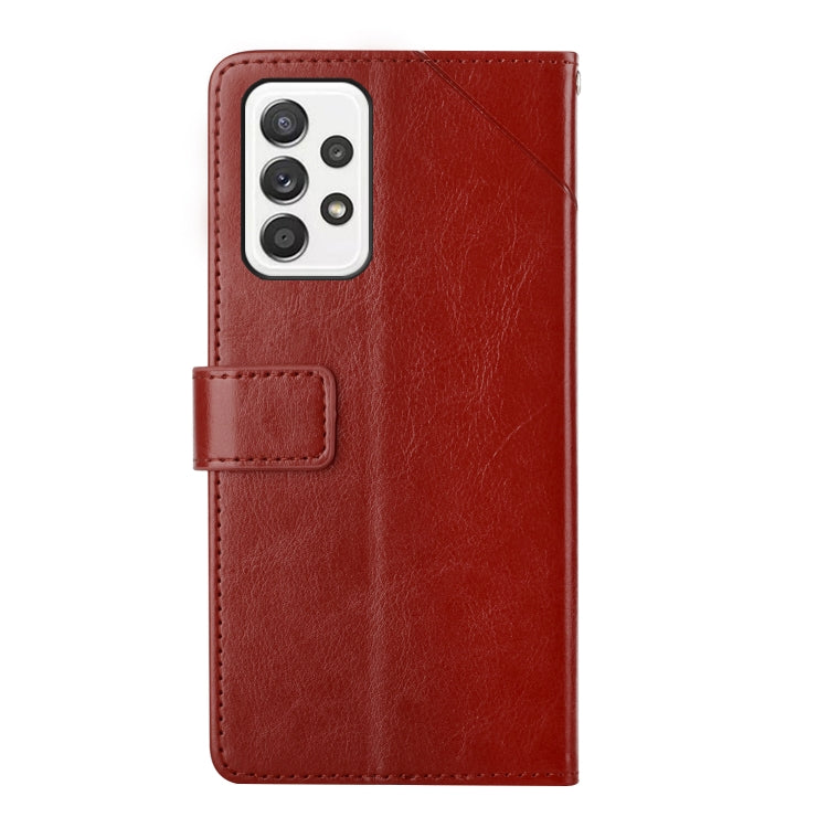 For Samsung Galaxy A73 5G Y Stitching Horizontal Flip Leather Phone Case