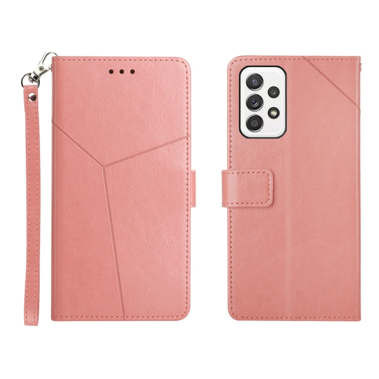 For Samsung Galaxy A73 5G Y Stitching Horizontal Flip Leather Phone Case