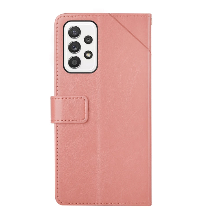 For Samsung Galaxy A73 5G Y Stitching Horizontal Flip Leather Phone Case