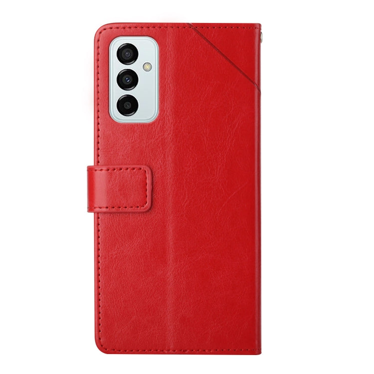 For Samsung Galaxy M23 Y Stitching Horizontal Flip Leather Phone Case
