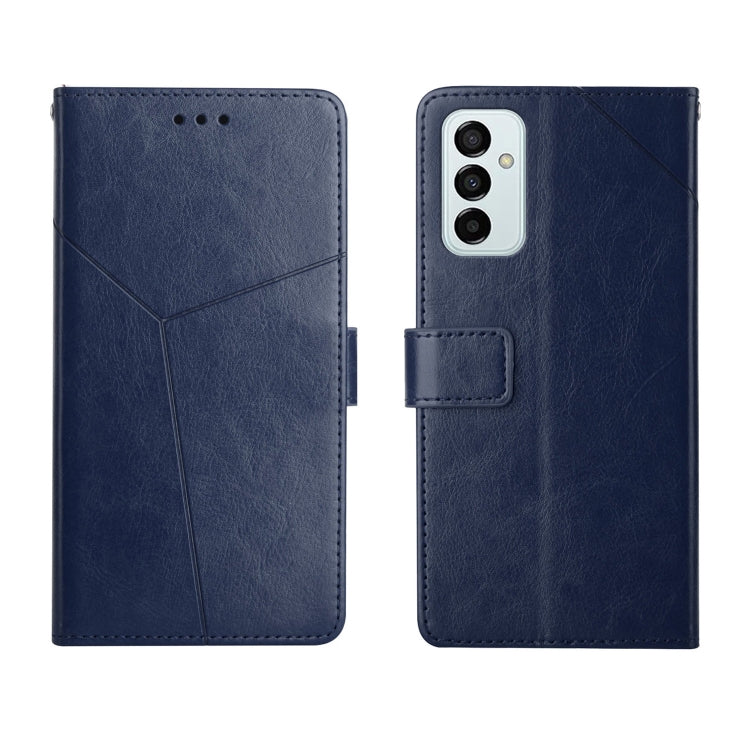 For Samsung Galaxy M23 Y Stitching Horizontal Flip Leather Phone Case