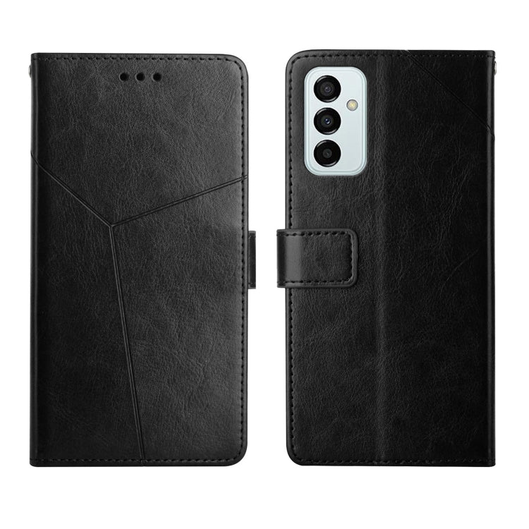 For Samsung Galaxy M23 Y Stitching Horizontal Flip Leather Phone Case