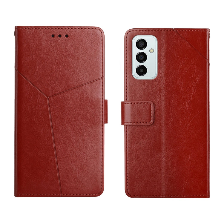 For Samsung Galaxy M23 Y Stitching Horizontal Flip Leather Phone Case
