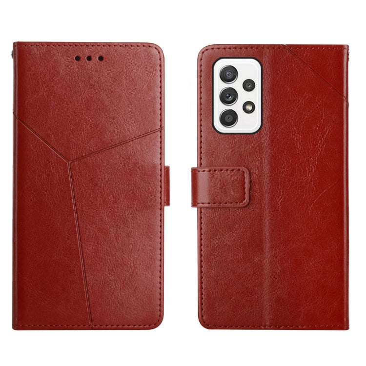 For Samsung Galaxy A23 4G Y Stitching Horizontal Flip Leather Phone Case