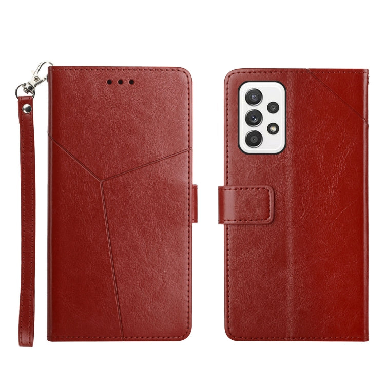 For Samsung Galaxy A33 5G Y Stitching Horizontal Flip Leather Phone Case