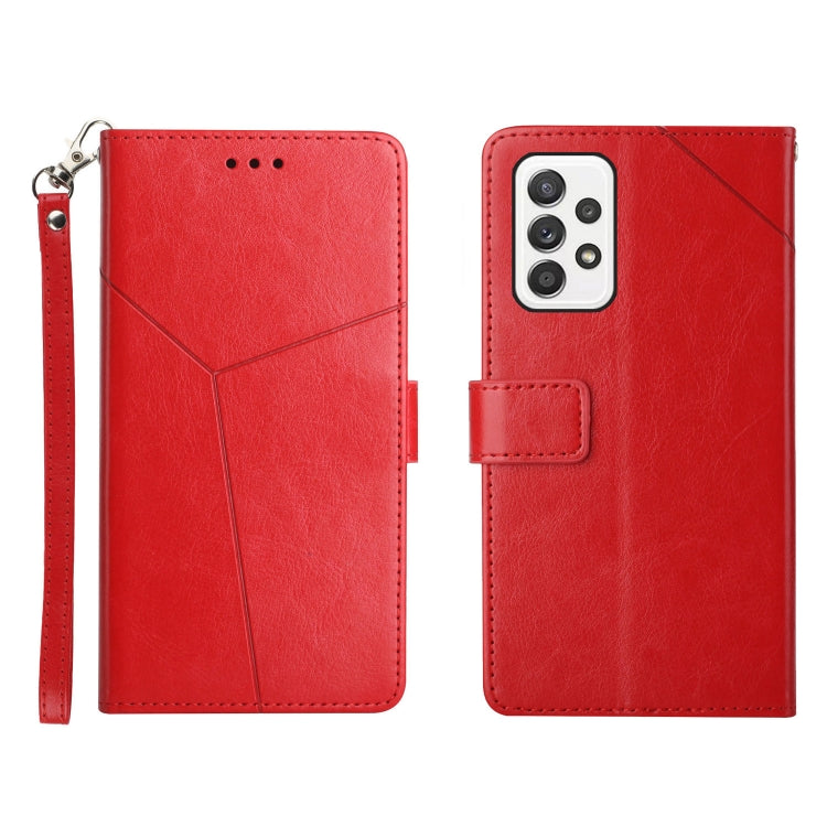 For Samsung Galaxy A53 5G Y Stitching Horizontal Flip Leather Phone Case