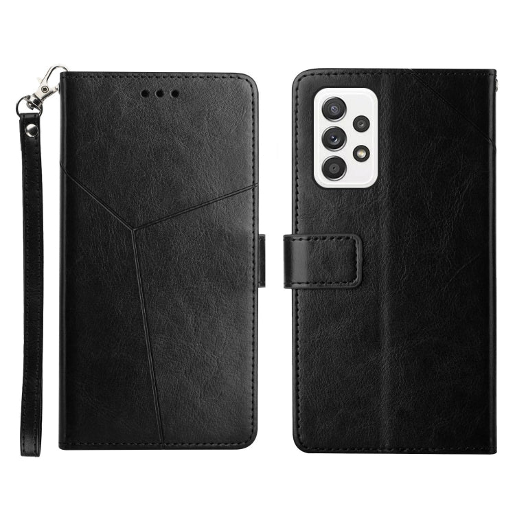 For Samsung Galaxy A53 5G Y Stitching Horizontal Flip Leather Phone Case