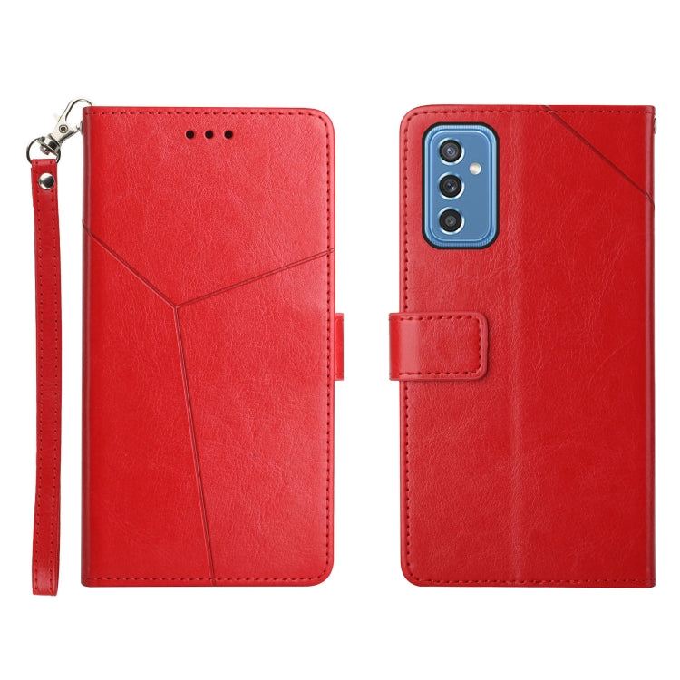 For Samsung Galaxy M52 5G Y Stitching Horizontal Flip Leather Phone Case