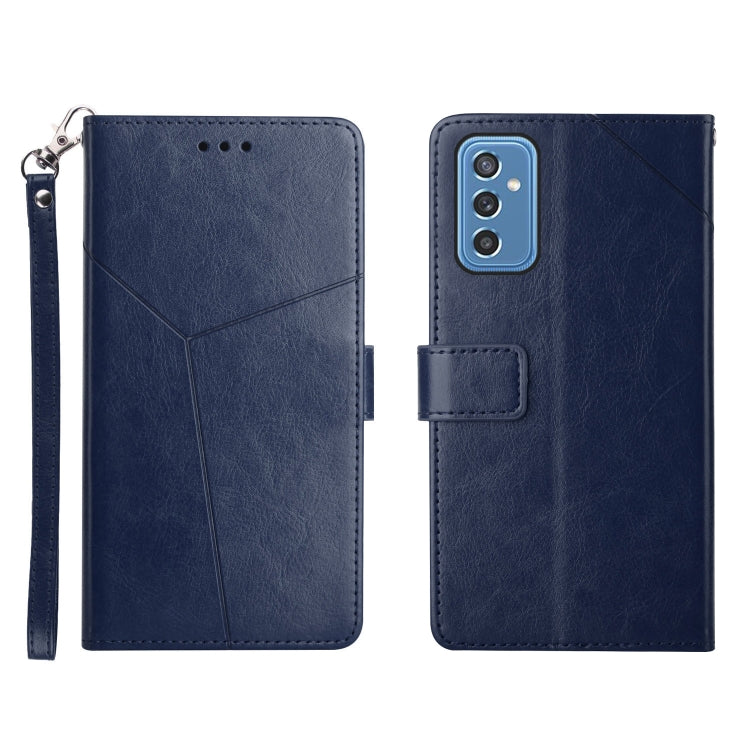 For Samsung Galaxy M52 5G Y Stitching Horizontal Flip Leather Phone Case
