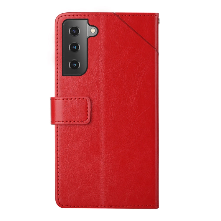 For Samsung Galaxy S22 Y Stitching Horizontal Flip Leather Phone Case
