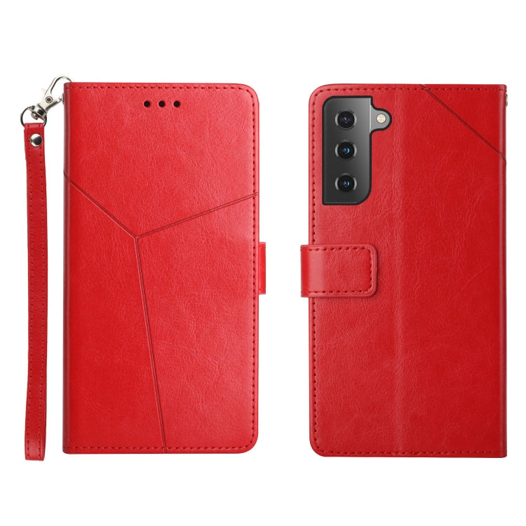 For Samsung Galaxy S22+ Y Stitching Horizontal Flip Leather Phone Case