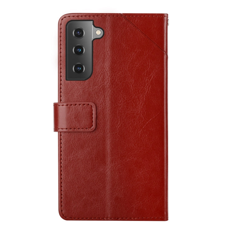 For Samsung Galaxy S22+ Y Stitching Horizontal Flip Leather Phone Case