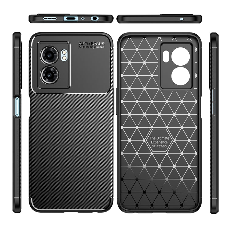 For OPPO A57 2022 Carbon Fiber Texture Shockproof TPU Phone Case